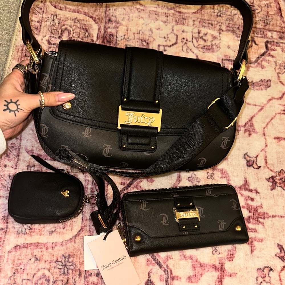 Juicy Couture Black Shoulder Bag Set